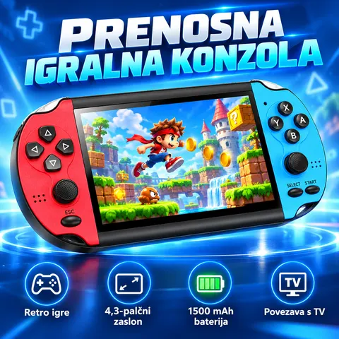 Prenosna igralna konzola 4,3″, retro igre, 8 GB — slika 1