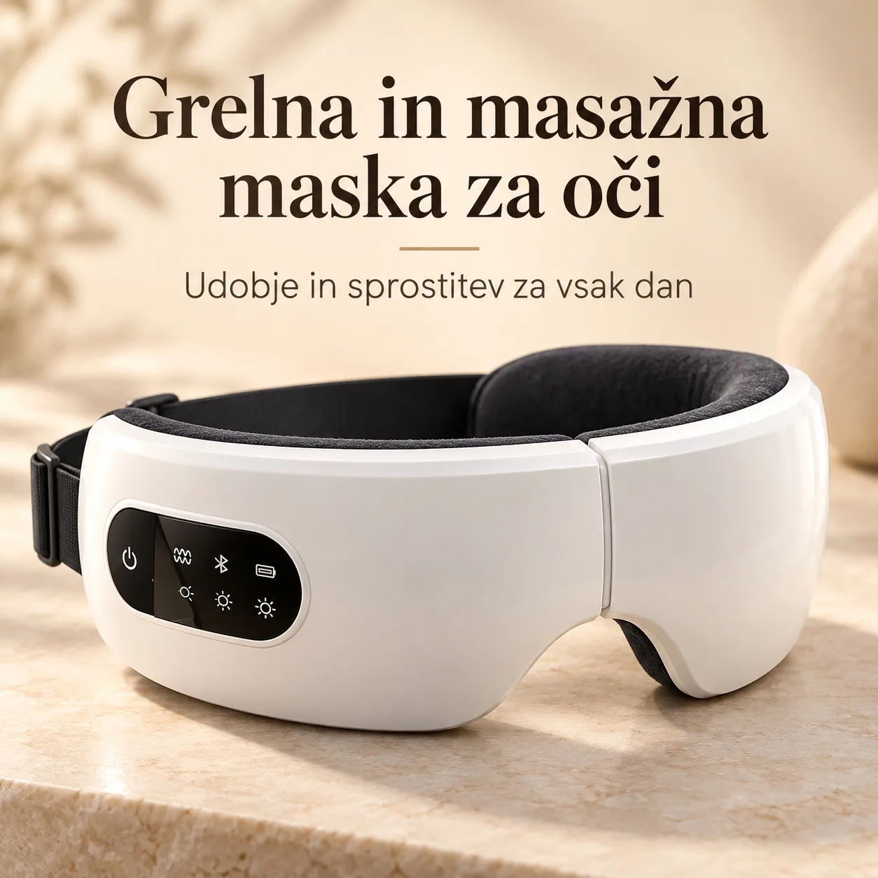 Električna grelna in masažna maska za oči – brezžična, USB polnjenje, 4 stopnje ogrevanja in vibracijska masaža