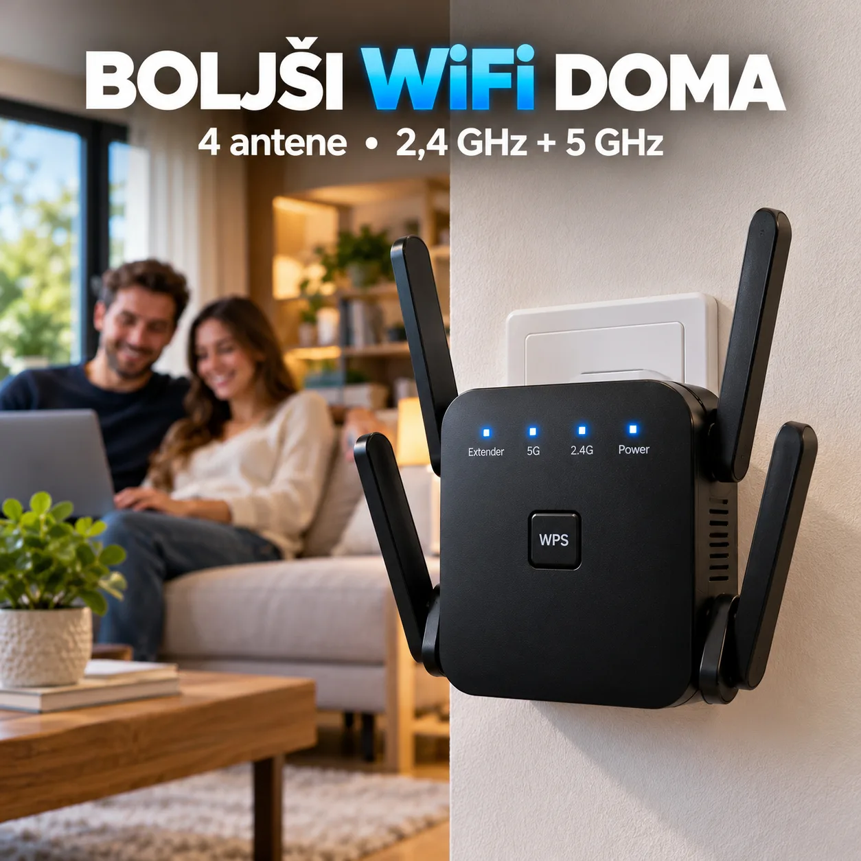 WiFi ojačevalnik 1200 Mbps za dom