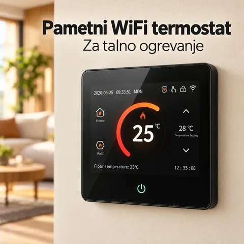 Pametni WiFi termostat za ogrevanje 16 A, barvni zaslon
