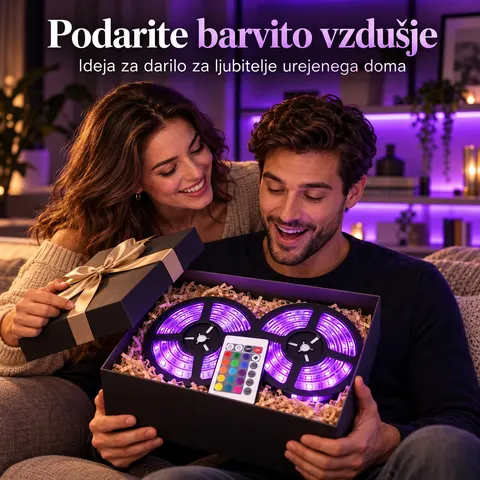 LED trak 12 m RGB z daljincem in napajalnikom za dekoracijo doma — slika 4
