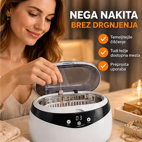 Ultrazvočni čistilec 650 ml, profesionalno čiščenje nakita, očal in drobnih predmetov — slika 2