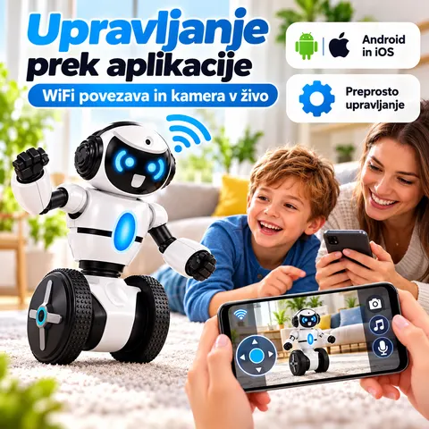 Pametni interaktivni robot z WiFi kamero, aplikacijo in 4 načini delovanja — slika 2