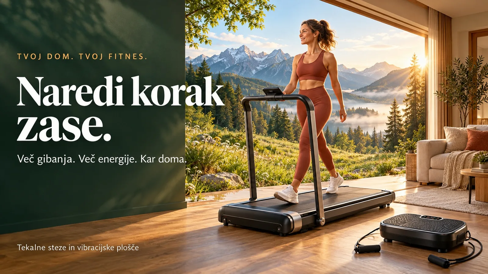 Fitnes naprave za domačo vadbo – tekalne steze, vibracijske plošče in koristni nasveti