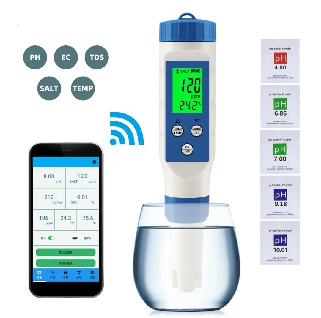 BLUETOOTH pH meter digitalni TDS EC merilec