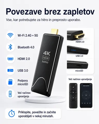 Android TV Stick 4K Ultra HD – 4 GB RAM, 32 GB, Wi-Fi, Bluetooth