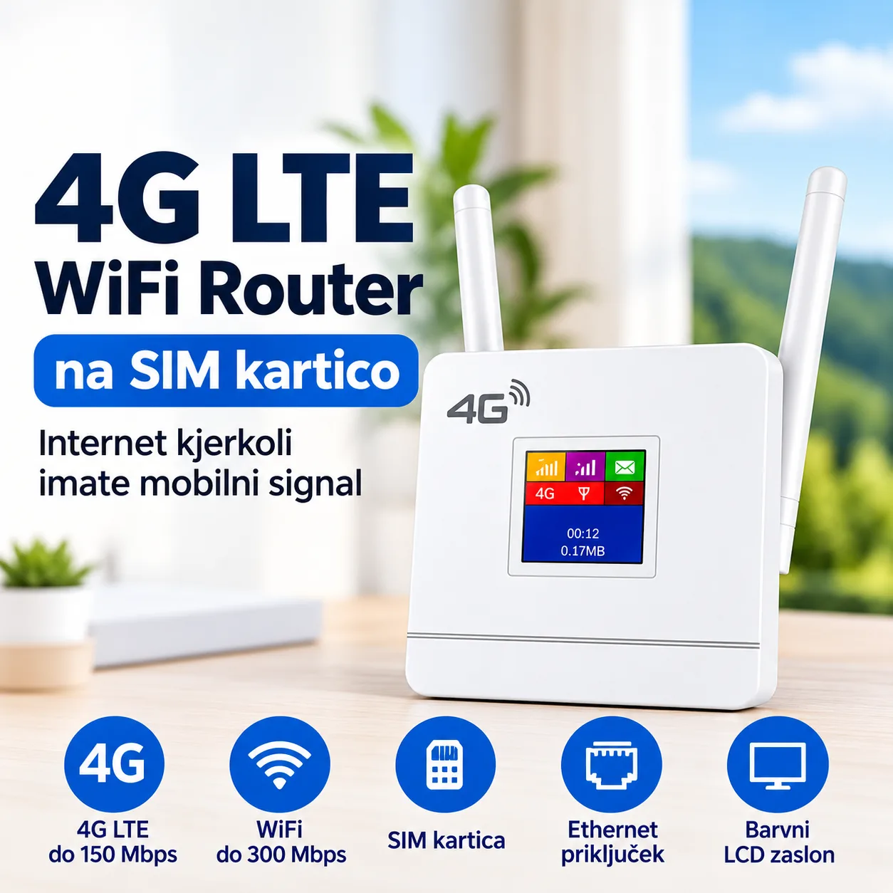 Router usmerjevalnik 4G LTE WiFi na SIM kartico