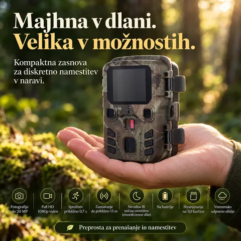 Mini lovska kamera 20 MP – najmanjša na trgu — slika 4