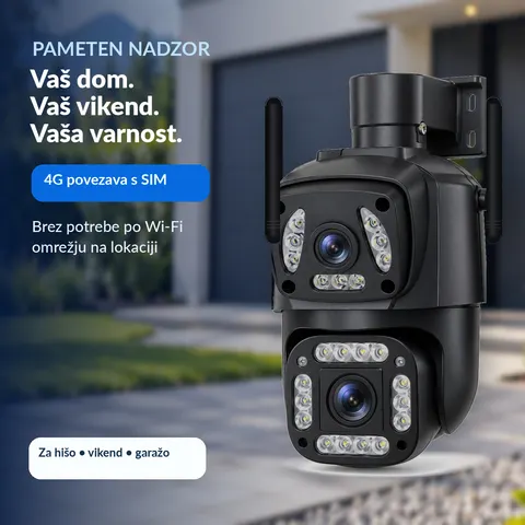 Nadzorna kamera 4G, zunanja, vrtljiva, 2 objektiva, 4 MP — slika 2