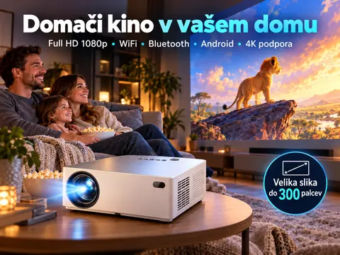 Projektor Byintek LED Full HD 1080p 4K Android WiFi Bluetooth — slika 1