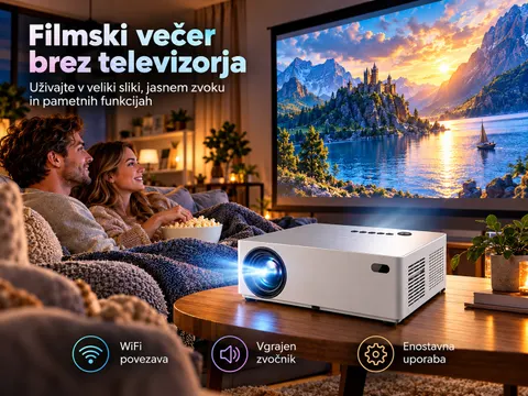 Projektor Byintek LED Full HD 1080p 4K Android WiFi Bluetooth — slika 4