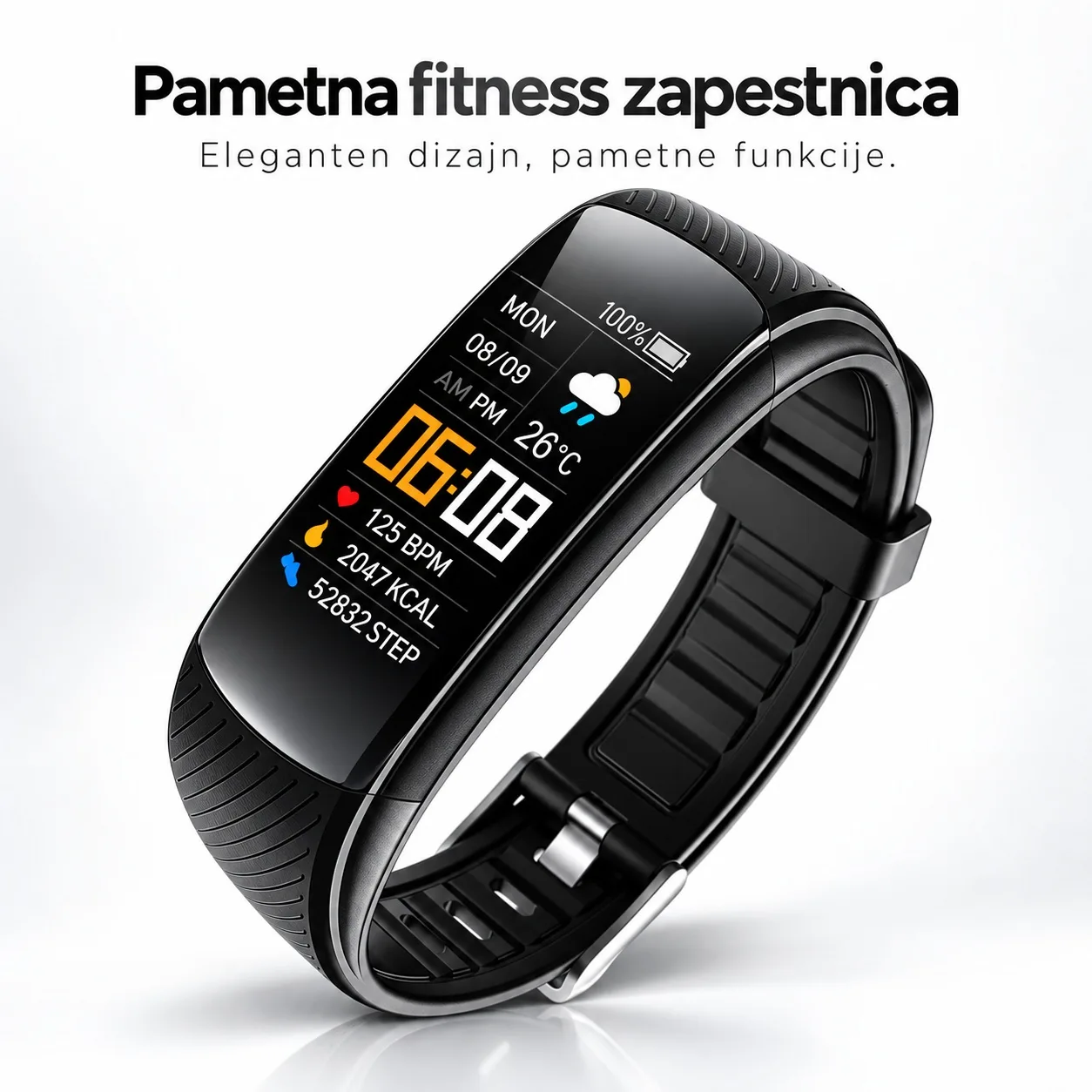 Pametna zapestnica Smart ura Bluetooth, športna, vodoodporna, OLED