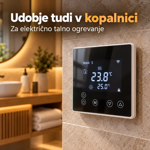 Pametni WiFi termostat za talno gretje 16 A, črn — slika 3