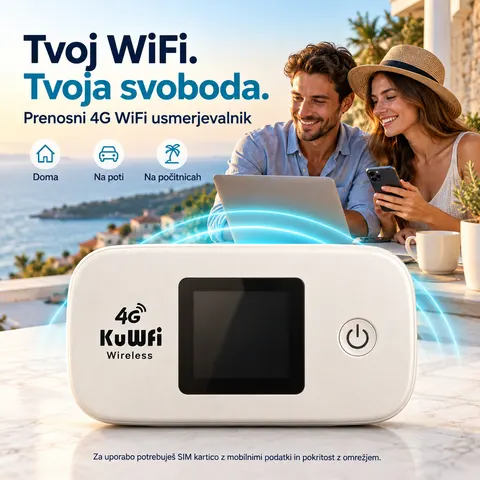 Prenosni 4G LTE WiFi usmerjevalnik s SIM kartico