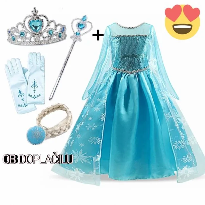 Pustni kostum Elsa Ledeno Kraljestvo - pustna obleka ledena princesa