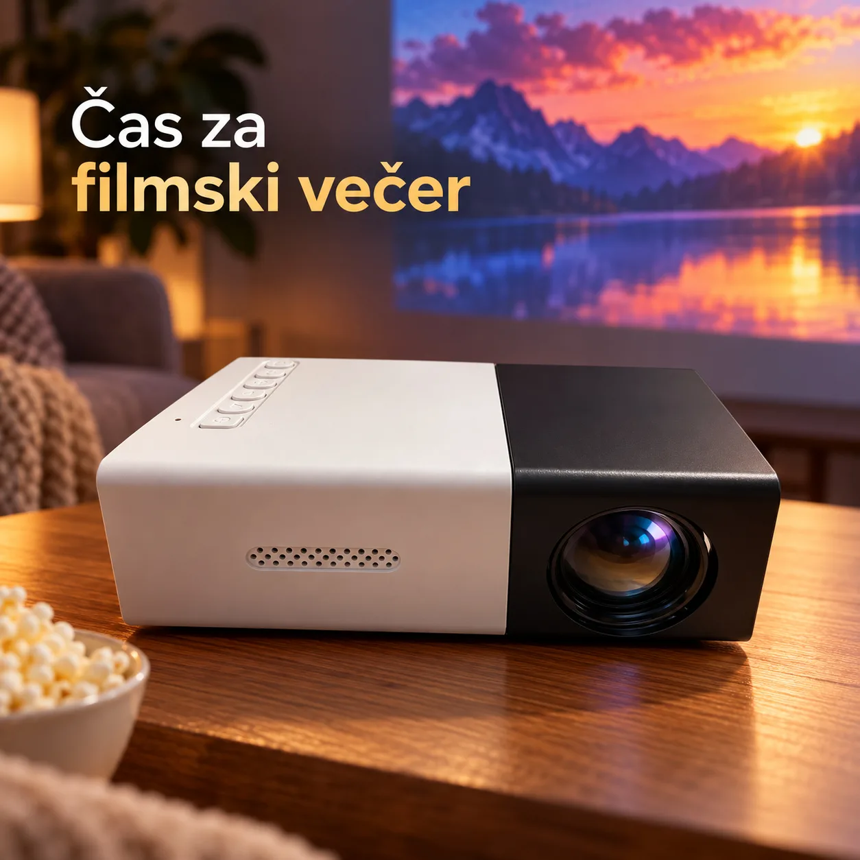 Mini LED projektor s podporo 1080P - projekcija 24–60″