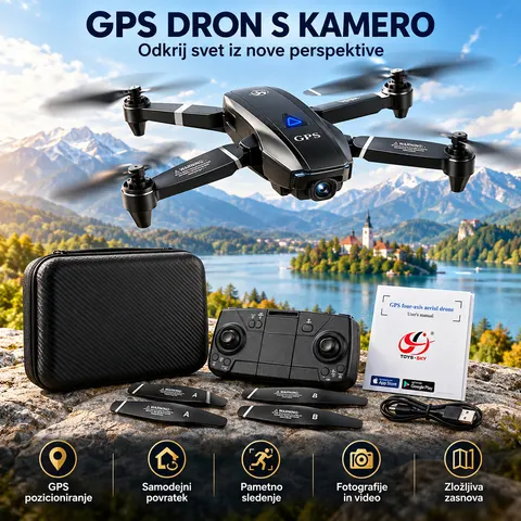 GPS dron s kamero – zložljiv, samodejni povratek in pametno sledenje