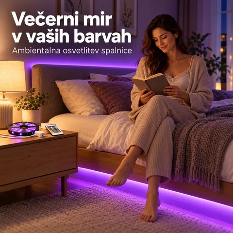 LED trak 12 m RGB z daljincem in napajalnikom za dekoracijo doma — slika 2