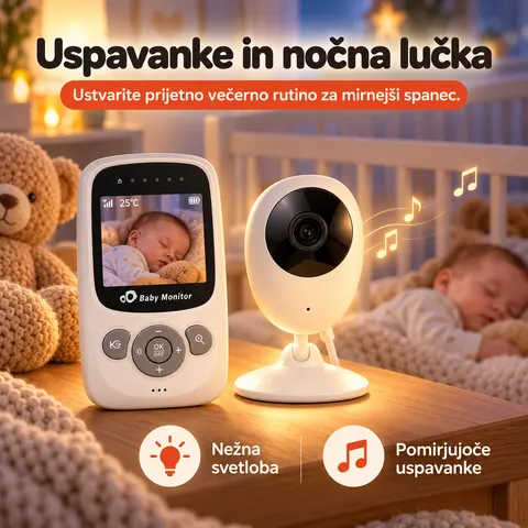 Digitalna video varuška 2,4″ LCD zaslon, dvosmerni govor — slika 3