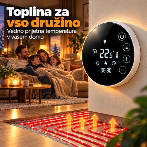 Pametni WiFi termostat 16A za ogrevanje, digitalni zaslon na dotik — slika 4