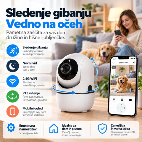 WiFi nadzorna kamera 720P PTZ z nočnim vidom — slika 4