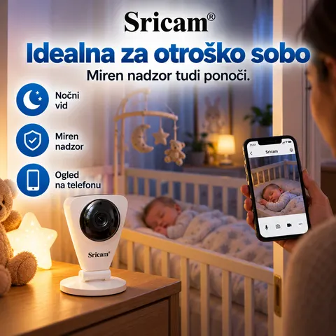 Mini WiFi IP varnostna kamera Sricam, pametni video nadzor — slika 3