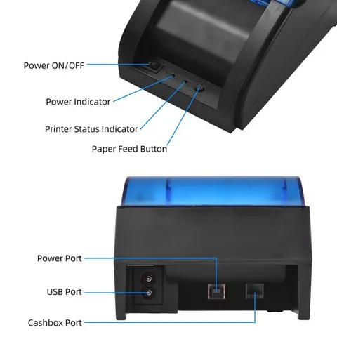 POS tiskalnik, printer računov Bluetooth, 58 mm — slika 4