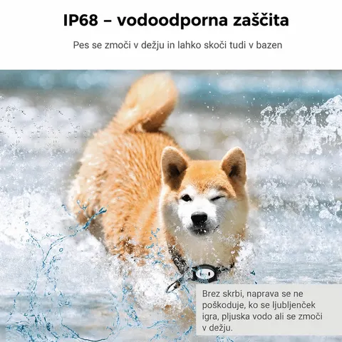 GPS sledilnik za pse in mačke – IP68, GPS/WiFi/LBS