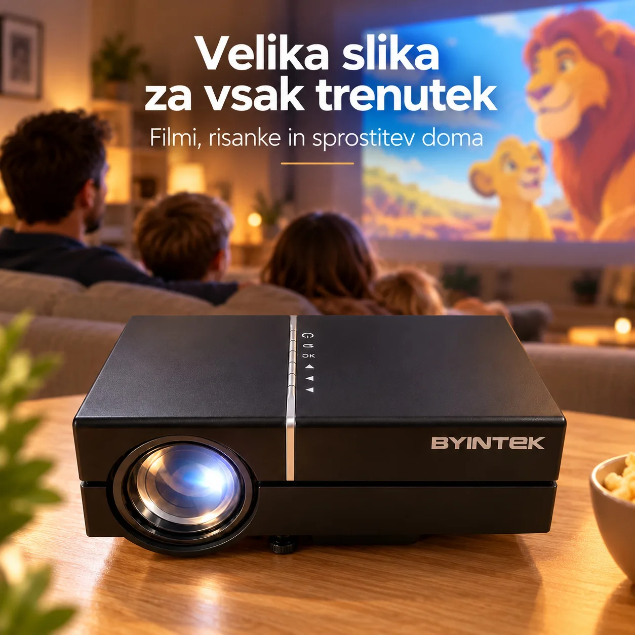 Mini LED projektor Byintek HD 720p