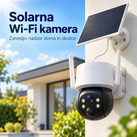 Wi-Fi nadzorna kamera s solarnim panelom, nočni vid — slika 3