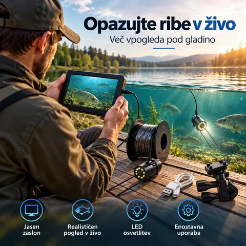 Podvodna ribiška kamera z monitorjem, iskalnik rib — slika 4