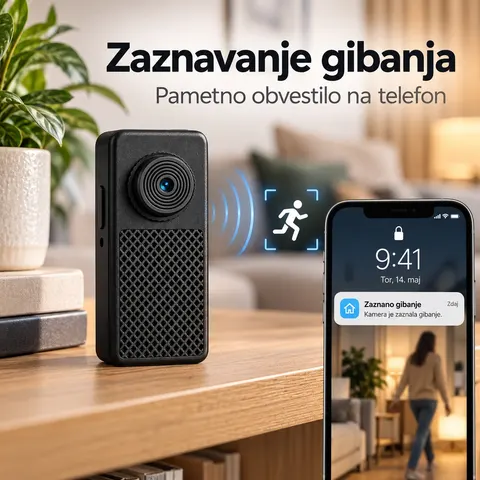 Mini Wi-Fi nadzorna kamera Full HD, gumb, ogled v živo — slika 4