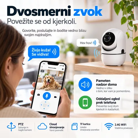 WiFi nadzorna kamera 720P PTZ z nočnim vidom — slika 2