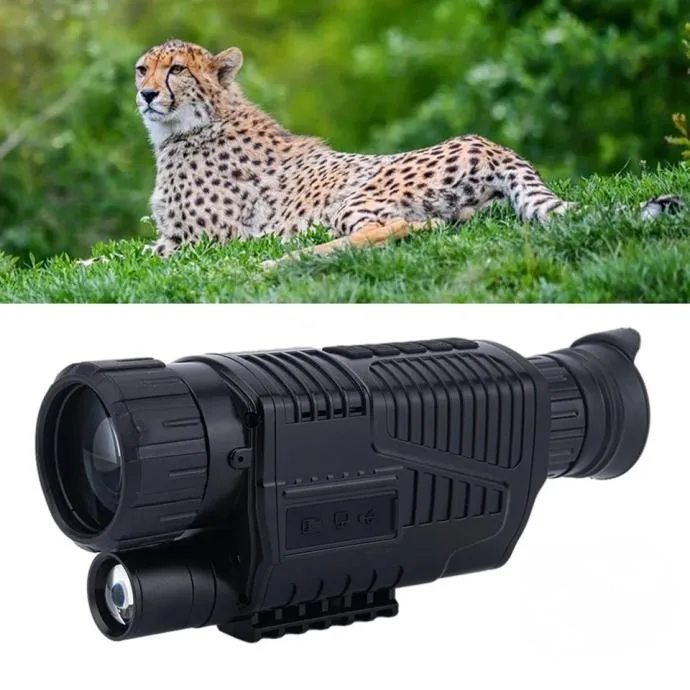 Profesionalni IR nočni daljnogled za lov in opazovanje živali – 5x optični zoom, 1080p, do 200 m