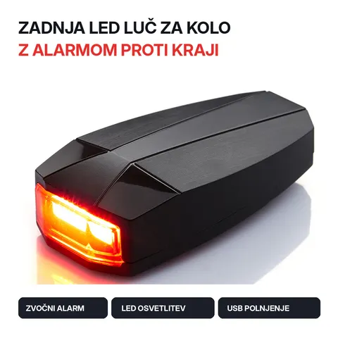 Zadnja LED luč za kolo z alarmom — slika 1