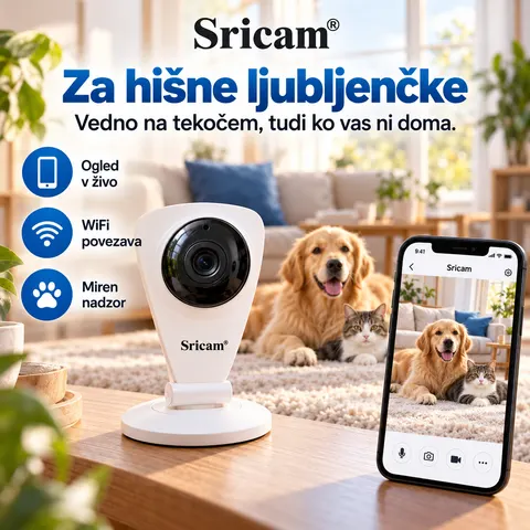 Mini WiFi IP varnostna kamera Sricam, pametni video nadzor — slika 2