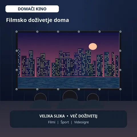Projekcijsko platno 100″ Vankyo, prenosno, 16:9 — slika 3