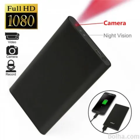 Powerbank 5000 mAh s skrito Full HD IR kamero — slika 1