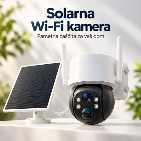 Wi-Fi nadzorna kamera s solarnim panelom, nočni vid — slika 1