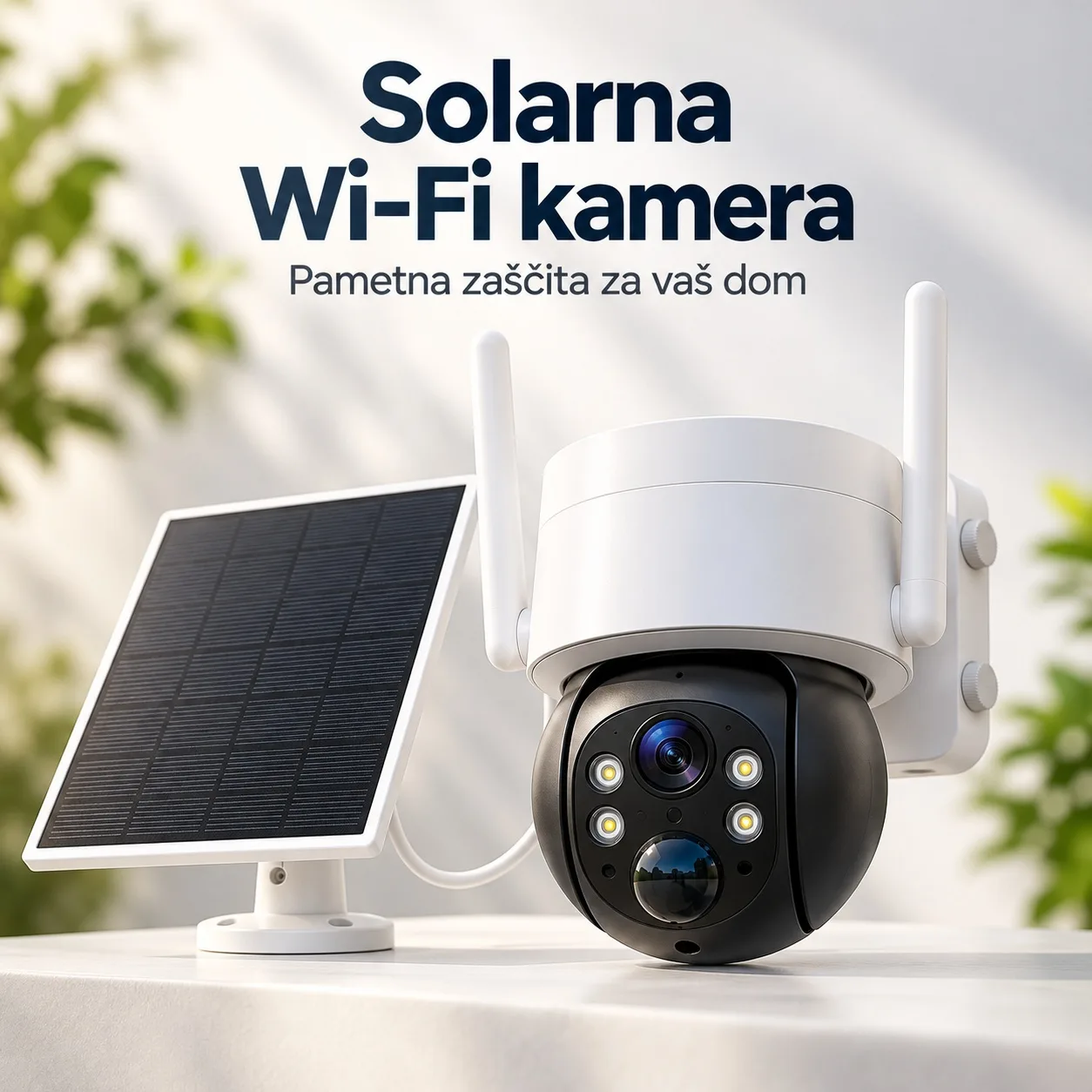Wi-Fi nadzorna kamera s solarnim panelom, nočni vid