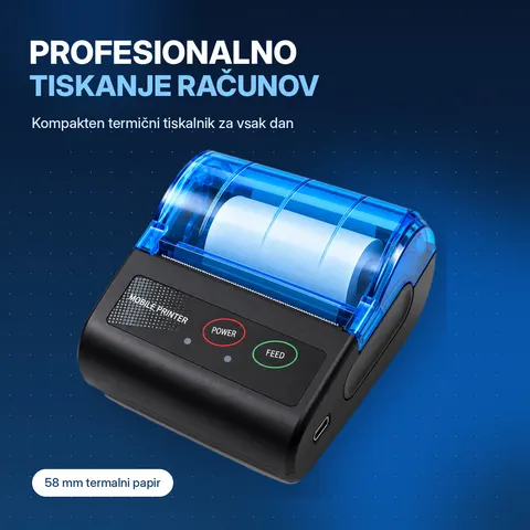 Prenosni Bluetooth POS tiskalnik, printer računov 58 mm — slika 3