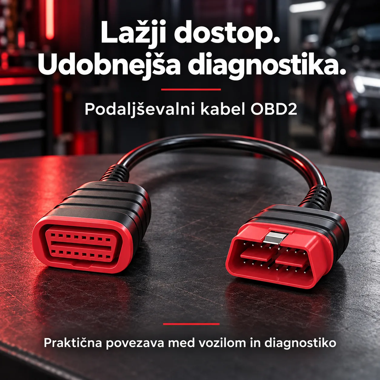 Podaljševalni kabel OBD2 / OBDII Thinkcar, 16 PIN, 34,5 cm za avtomobilsko diagnostiko
