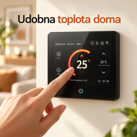 Pametni WiFi termostat za ogrevanje 16 A, barvni zaslon — slika 2