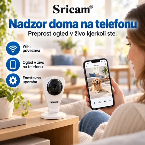 Mini WiFi IP varnostna kamera Sricam, pametni video nadzor — slika 4