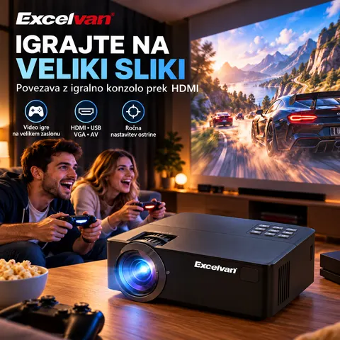 Mini LED projektor Excelvan 1200 lumnov — slika 3