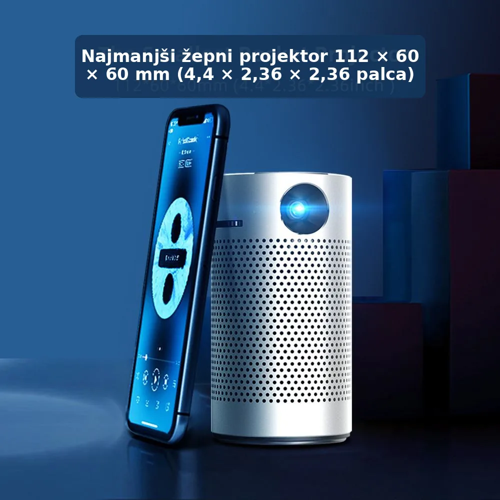 Mini LED prenosni projektor na baterijo Byintek Android WiFi