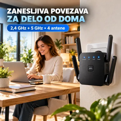 WiFi ojačevalnik za delo od doma