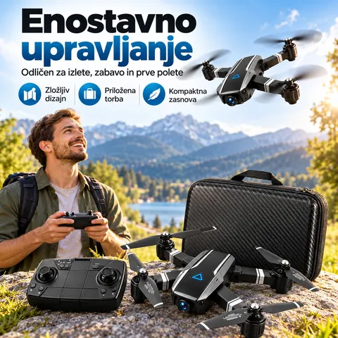 Zložljiv dron na daljinsko upravljanje s torbo in dodatki — slika 4