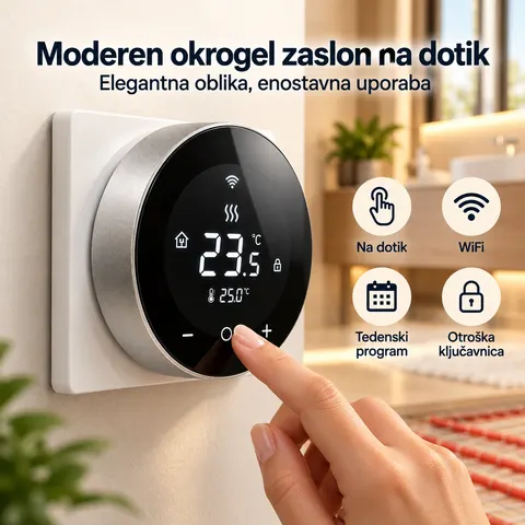 Pametni WiFi termostat na dotik 16 A za električno talno gretje — slika 3