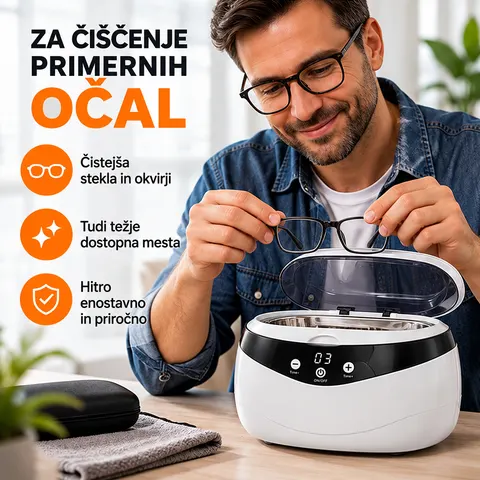 Ultrazvočni čistilec 650 ml, profesionalno čiščenje nakita, očal in drobnih predmetov — slika 3